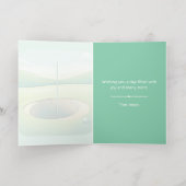 Carte De Vacances Métallisée Thème de golf Anniversaire (Couchage intérieur)