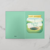 Carte De Vacances Métallisée Thème de golf Anniversaire (Mise à l'extérieur)