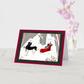 Carte De Vacances Métallisée traîneau Art déco (Orchidée)