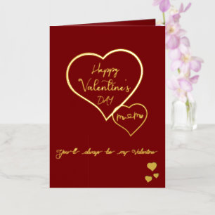 Carte De Vacances Métallisée Tu seras toujours mon Valentin Double Cœurs