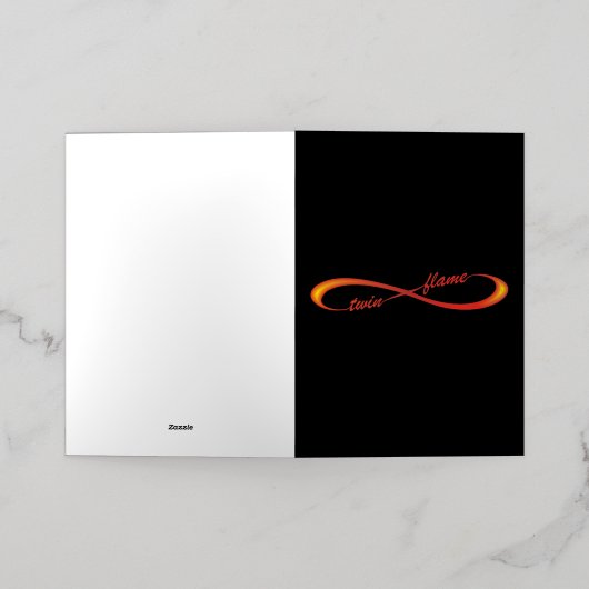Carte De Vacances Métallisée Twin Flame symbole d'infini (Mise à l'extérieur)