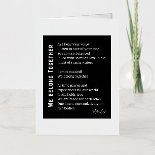 Carte De Vacances Métallisée We Belong ensemble amour poème