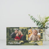 Carte de vacances militaire avec impression camouf (Debout devant)