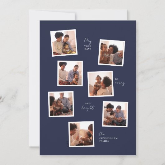 Carte de vacances minimale à sept photos (Devant)