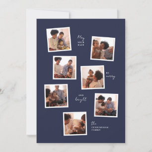 Carte de vacances minimale avec sept photos