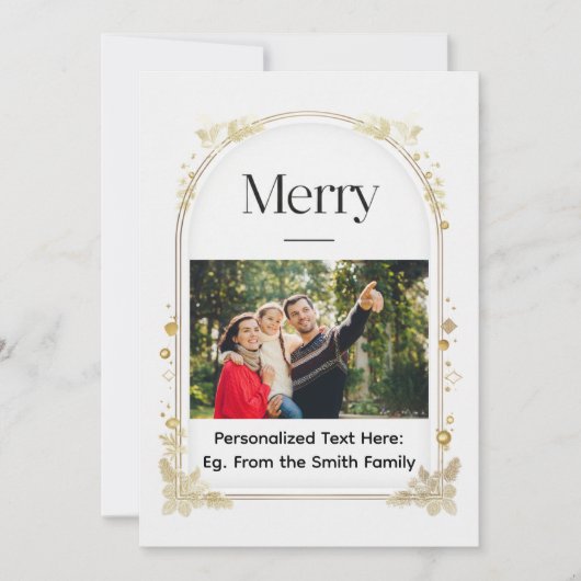 Carte de vacances minimale « Merry » avec arche su (Devant)
