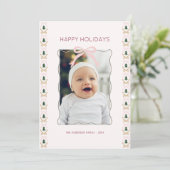 Carte de vacances minimale Pastel Pink Bow (Debout devant)
