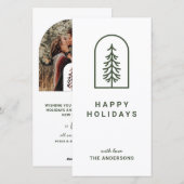 Carte de vacances minimale simple en arc avec pin (Devant / Derrière)