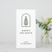 Carte de vacances minimale simple en arc avec pin (Debout devant)