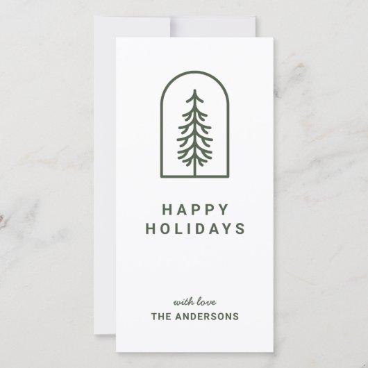 Carte de vacances minimale simple en arc avec pin (Devant)