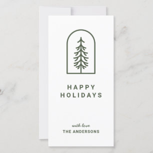Carte de vacances minimale simple en arc avec pin