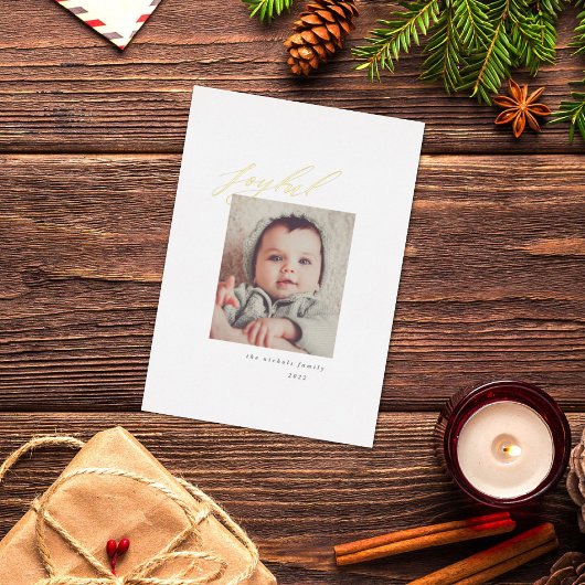 Carte de vacances minimaliste Joyeux Foil