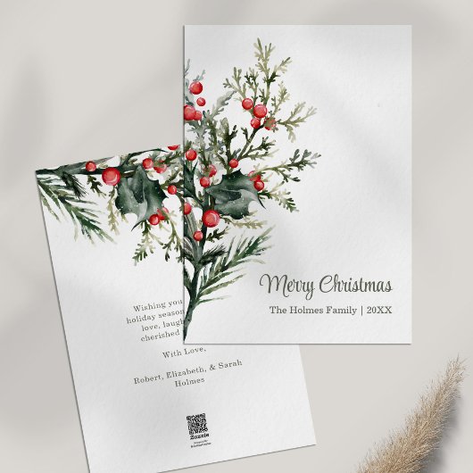 Carte de vacances minimaliste moderne Mistletoe