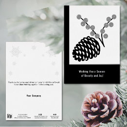 Carte de vacances minimaliste Pine Cone Foil Affai
