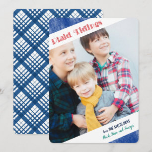 Carte de vacances minimaliste Plaid 1 ou 2 photo
