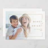 Carte de vacances minime moderne Merry & Bright Ph (Devant / Derrière)