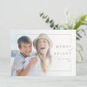 Carte de vacances minime moderne Merry & Bright Ph (Debout devant)