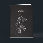 Carte de vacances Mistletoe Chalkboard Art<br><div class="desc">Dessinée à la main avec une fine craie,  cette carte Mistletoe est une façon élégante d'envoyer votre salutation à vos amis et votre famille en cette période de vacances.</div>