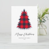 Carte de vacances moderne avec arbre de Noël (Debout devant)