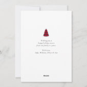 Carte de vacances moderne avec arbre de Noël (Dos)