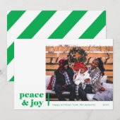 Carte de vacances moderne avec photo Coin Paix et  (Devant / Derrière)