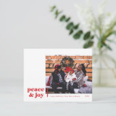 Carte de vacances moderne avec photo du coin Paix  (Debout devant)