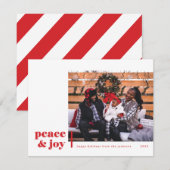 Carte de vacances moderne avec photo du coin Paix  (Devant / Derrière)