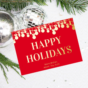 Carte de vacances moderne Bold Happy Holiday Foil