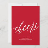 Carte de vacances moderne Cheers non photo rouge (Devant)
