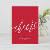 Carte de vacances moderne Cheers non photo rouge (Debout devant)