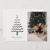 Carte de vacances moderne d'arbre de Noël (Devant / Derrière)