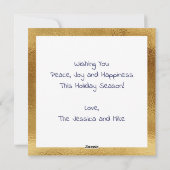 Carte de vacances moderne élégante dorée pour la p (Dos)