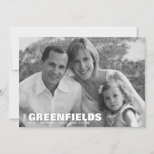 Carte de vacances moderne en noir et blanc (Devant)