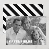 Carte de vacances moderne en noir et blanc (Devant / Derrière)