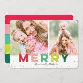 Carte de vacances moderne et joyeuse Gleeful Merry (Devant / Derrière)