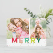 Carte de vacances moderne et joyeuse Gleeful Merry (Debout devant)