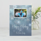 Carte de vacances moderne et plate à flocons de ne (Debout devant)