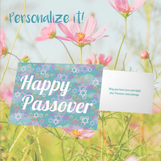 Carte de vacances moderne Happy Passover Foil