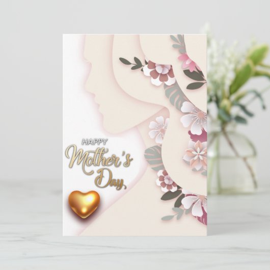 Carte de vacances moderne jour mère (Debout devant)