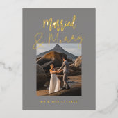 Carte de vacances moderne Marié & Merry Foil (Recto)