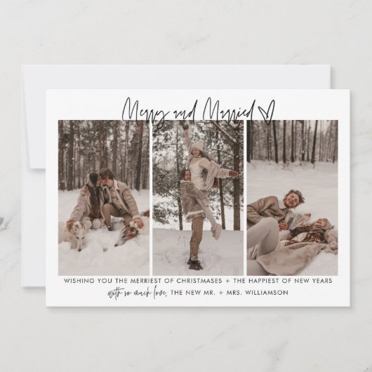 Carte de vacances moderne mariée et mariée (Devant)