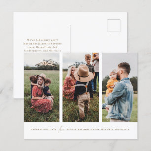 Carte de vacances moderne minimaliste avec 3 photo