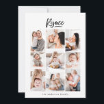 carte de vacances moderne multi-photo famille<br><div class="desc">C'est de la famille avec ce design audacieux avec un collage photo pour vous d'ajouter vos propres photos. Avec une typographie de script moderne et tendance et des lignes épurées élégantes,  il est parfait pour 2020. Ajoutez votre nom de famille et vos coordonnées.</div>