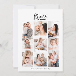 carte de vacances moderne multi-photo famille