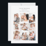 carte de vacances moderne multi-photo famille<br><div class="desc">C'est de la famille avec ce design audacieux avec un collage photo pour vous d'ajouter vos propres photos. Avec une typographie de script moderne et tendance et des lignes épurées élégantes,  il est parfait pour 2020. Ajoutez votre nom de famille et les détails pour le rendre spécial.</div>