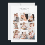 carte de vacances moderne multi-photo famille<br><div class="desc">C'est de la famille avec ce design audacieux avec un collage photo pour vous d'ajouter vos propres photos. Avec une typographie de script moderne et tendance et des lignes épurées élégantes,  il est parfait pour 2020. Ajoutez votre nom de famille et les détails pour le rendre spécial.</div>
