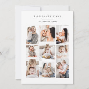carte de vacances moderne multi-photo famille