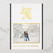 carte de vacances moderne noire joyeuse 1 photo en (Recto)