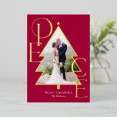 Carte de vacances moderne REAL FOIL Peace Tree (Debout devant)