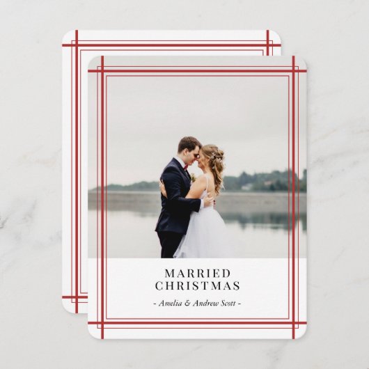 Carte de vacances moderne Red Lines (Devant / Derrière)